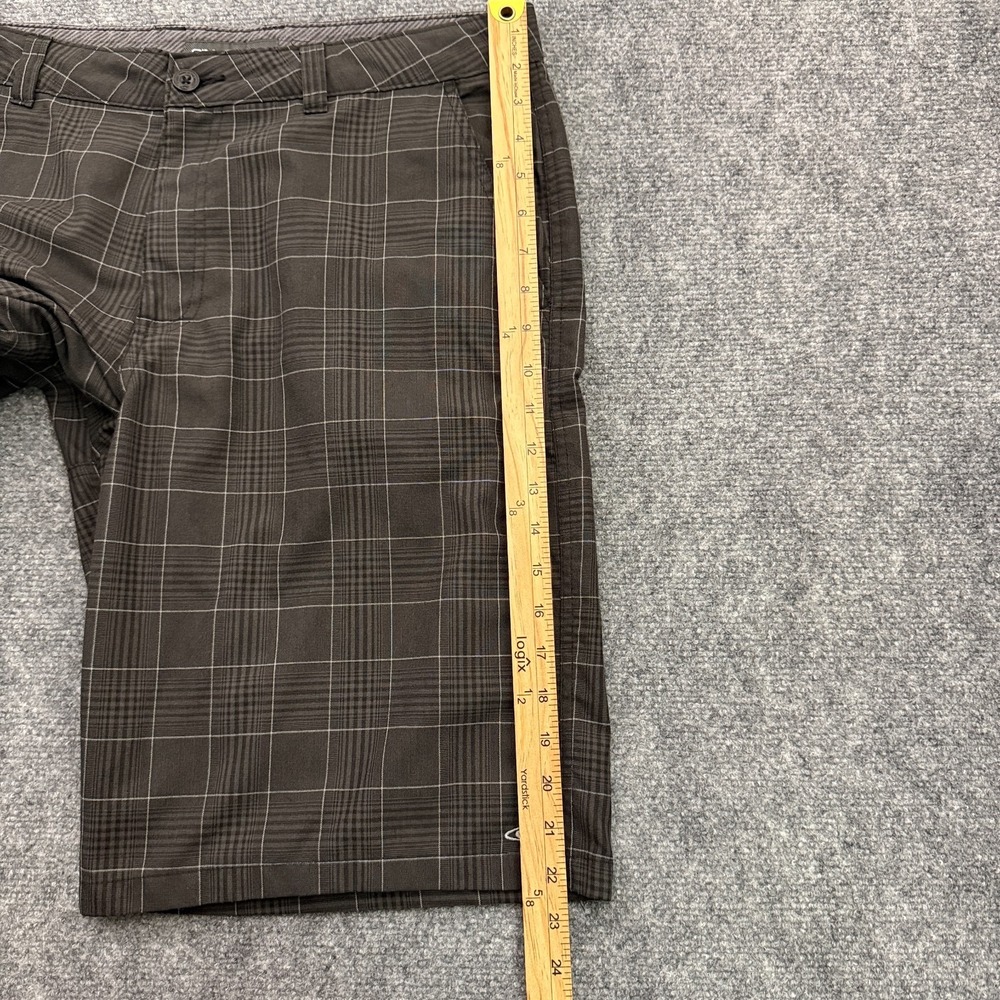 O'Neill Mens Plaid Hybrid Walk Shorts Size 36 Black Golf Casual Flat Front 11" - Picture 11 of 11